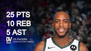 Khris Middleton vs Pacers 25 pts 10 reb 5 ast | April 28, 2024 |