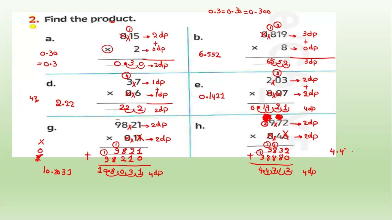 Unit 8 -lesson 4 - Multiplying and dividing fractions and decimals- math -primary 6