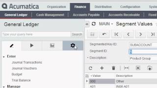 Acumatica GL Account Structure