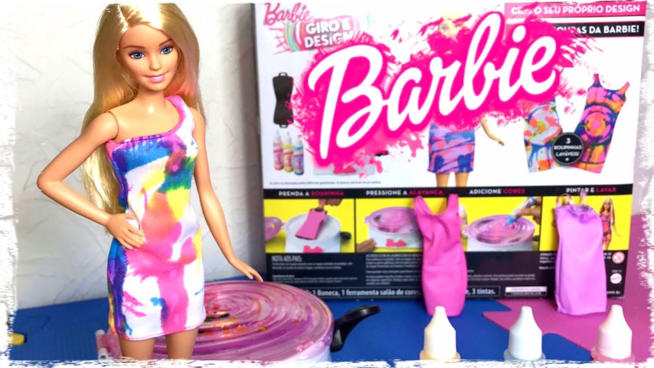 Barbie Máquina Pintar Vestidos Giro e Design Peter -