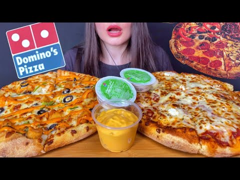 ASMR DOMINO’S CHEESE BURST + CHICKEN PIZZA MUKBANG | EATING SOUNDS #shorts