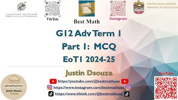 12Adv Part 1 Multiple Choice | MCQ | EoT1 | Limits, derivative,  continuity, trig | Q1-Q15 | 12A |