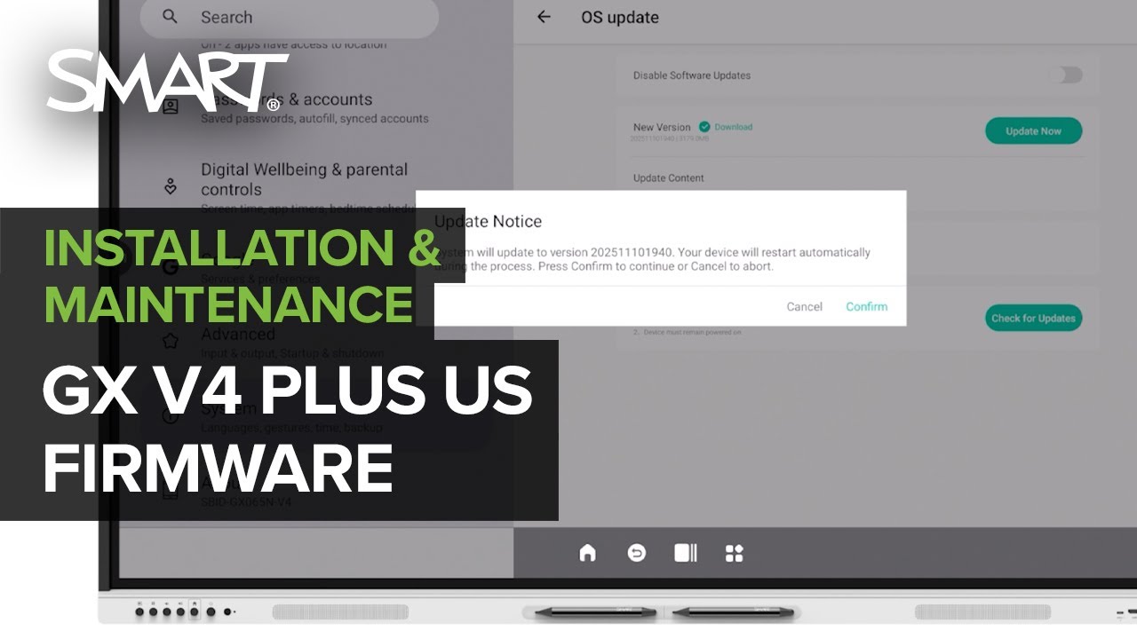 How to update the firmware on the SMART Board GX (V4) Plus - United States market (2026)