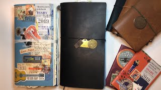 Traveler's Notebook Flip Through 2019 & Setup for 2020 , Traveler's Company Passport & Regular Size