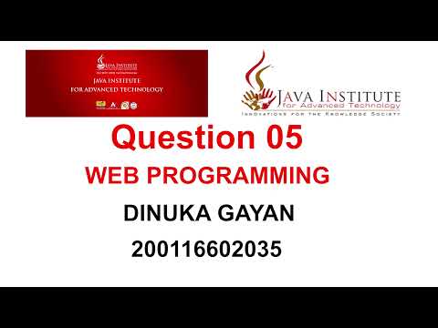 Web Programming Practical Question 05 | Java Institute for Advanced Technology