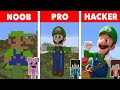 NOOB VS PRO VS HACKER Minecraft Pixel art✨Luigi
