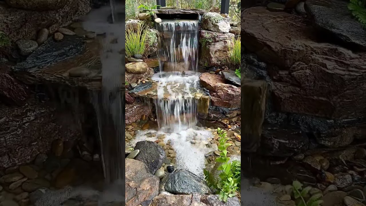 Enjoy your own patio pondless waterfall. 