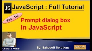 Prompt dialog box in JavaScript | JavaScript Full Tutorial in Hindi