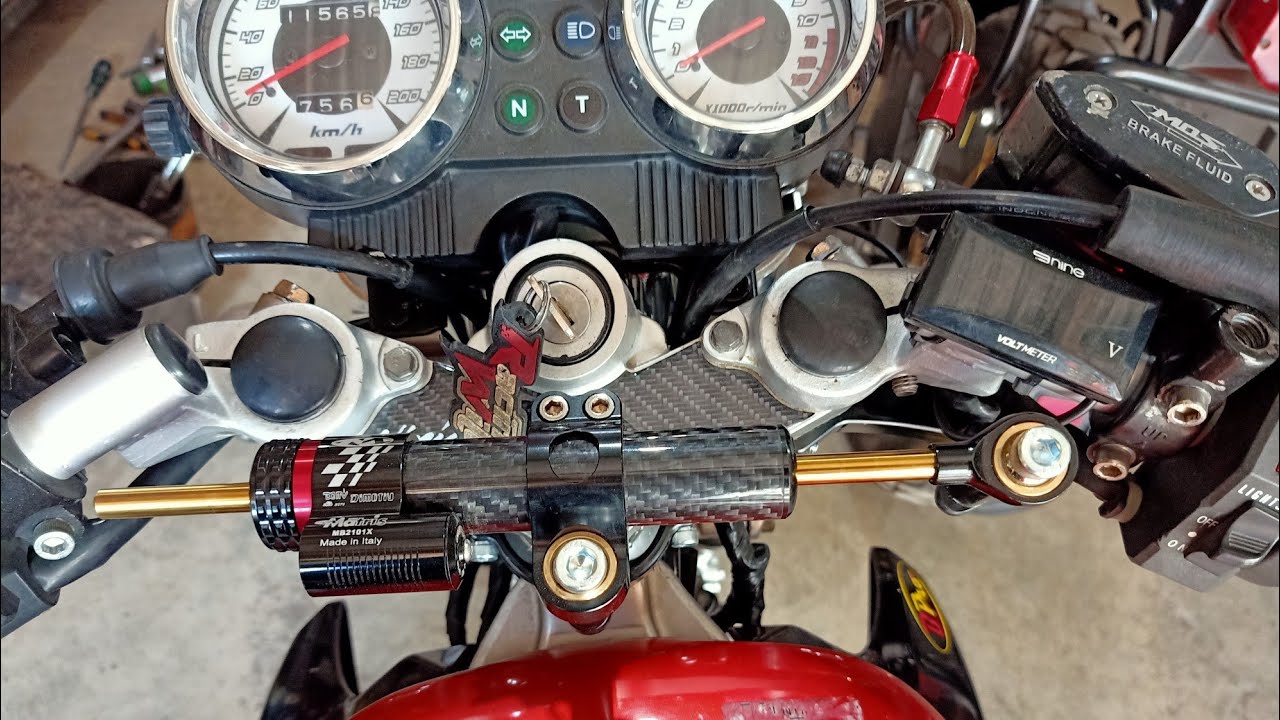 modifikasi kawasaki ninja R + stabilizer setang bikin makin stabil ...