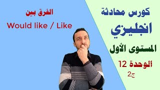 كورس محادثة انجليزي | شرح منهاج Headway | الدرس 47 | قاعدة Would like