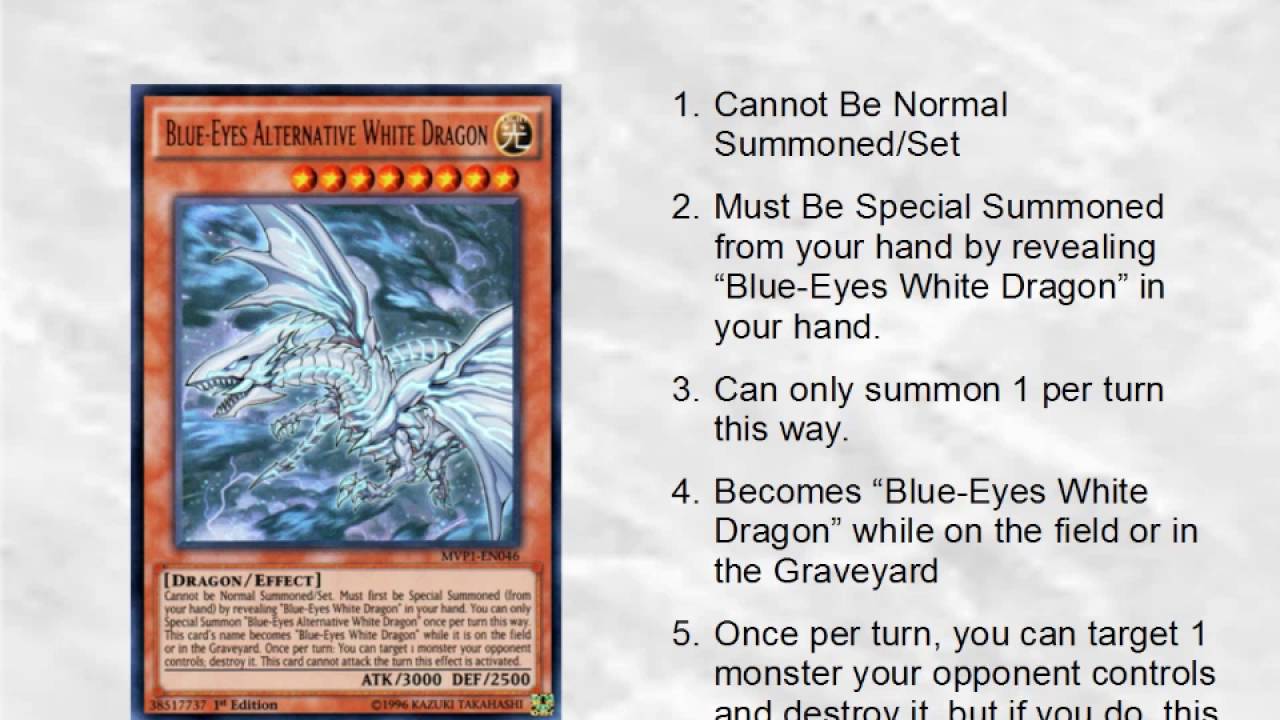 BlueEyes Alternative White Dragon Card Explanation YouTube