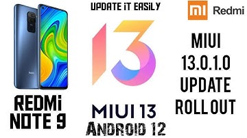 Miui 13.0.1.0 New System Update Roll Out For Redmi Note 9 Users | Android 12 With Awesome Features