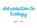 Introduction to Ecology Quiz