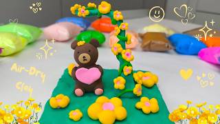 Tiny Clay Garden Bear Tutorial 🌼 | Satisfying DIY Craft