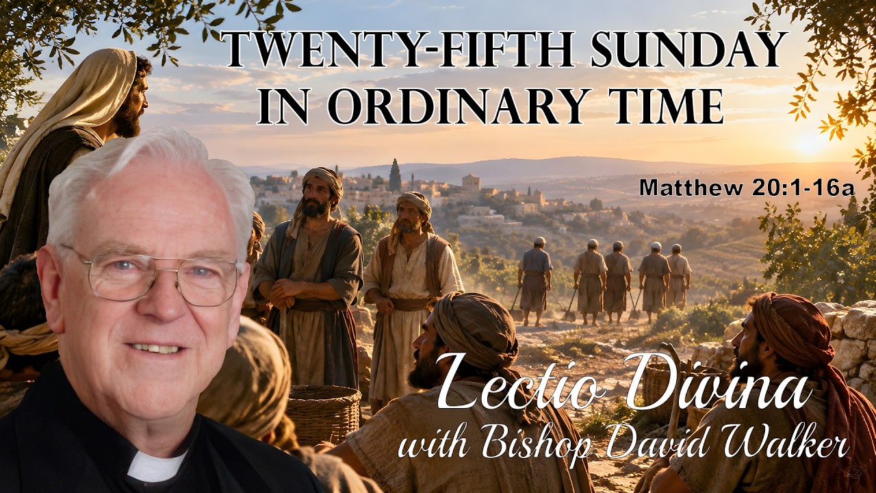 Welcome to a transformative journey as we delve into the profound practice of Lectio Divina, a spiritual meditation technique rooted in ancient traditions. In this video, we unlock the secrets of Lectio Divina and explore its profound impact on spiritual growth and mindfulness.

https://lectiodivina.com.au

If you found this exploration of Lectio Divina enlightening, don't forget to give it a thumbs up, subscribe for more spiritual insights, and share it with those seeking a deeper connection. 

Timestamps
0:00 Intro
0:16 First Reading 
2:30 Bishop David Walker
6:31  Fr John Frauenfelder 
7:04 Mrs Virginia Ryan
8:12  Self Reflection
8:22 Second Reading
10:23  Bishop David Walker
10:57  Mrs Virginia Ryan 
11:19  Fr John Frauenfelder
11:59 Self Reflection
12:37 Farewell & Final Prayer

Matthew 20:1-16
The Laborers in the Vineyard
20 “For the kingdom of heaven is like a landowner who went out early in the morning to hire laborers for his vineyard. 2 After agreeing with the laborers for a denarius for the day, he sent them into his vineyard. 3 When he went out about nine o’clock, he saw others standing idle in the marketplace, 4 and he said to them, ‘You also go into the vineyard, and I will pay you whatever is right.’ So they went. 5 When he went out again about noon and about three o’clock, he did the same. 6 And about five o’clock he went out and found others standing around, and he said to them, ‘Why are you standing here idle all day?’ 7 They said to him, ‘Because no one has hired us.’ He said to them, ‘You also go into the vineyard.’ 8 When evening came, the owner of the vineyard said to his manager, ‘Call the laborers and give them their pay, beginning with the last and then going to the first.’ 9 When those hired about five o’clock came, each of them received a denarius. 10 Now when the first came, they thought they would receive more; but each of them also received a denarius. 11 And when they received it, they grumbled against the landowner, 12 saying, ‘These last worked only one hour, and you have made them equal to us who have borne the burden of the day and the scorching heat.’ 13 But he replied to one of them, ‘Friend, I am doing you no wrong; did you not agree with me for a denarius? 14 Take what belongs to you and go; I choose to give to this last the same as I give to you. 15 Am I not allowed to do what I choose with what belongs to me? Or are you envious because I am generous?’ 16 So the last will be first, and the first will be last.”