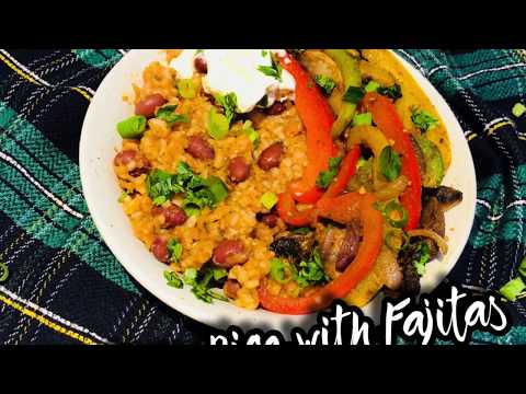 mexican-rice-and-fajitas-recipe-vegetarian-||-mexican-rice-(rice-cooker)-recipe