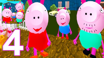 Piggy Neighbor family escape obby house 3D Gameplay Walkthrough Part 4 Level 4 (IOS/Android)