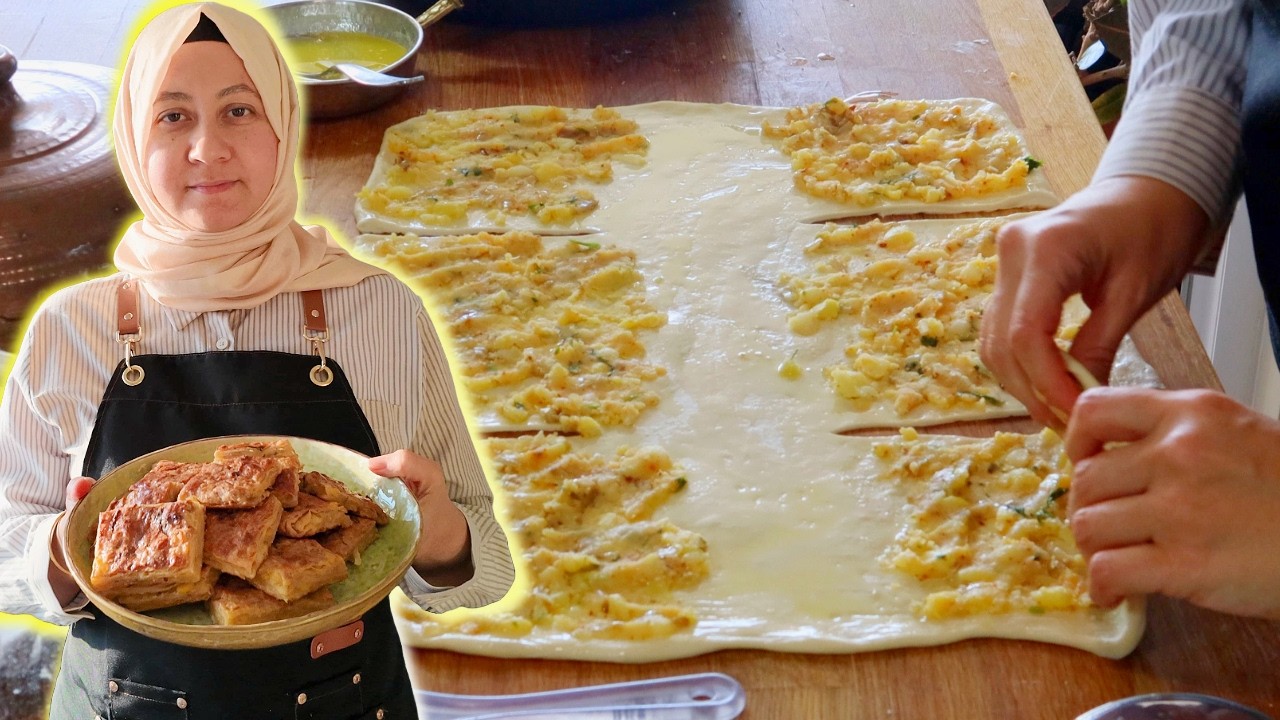 Пикантный турецкий картофельный хлеб и яркий салат орзо со свеклой — просто наслаждение!