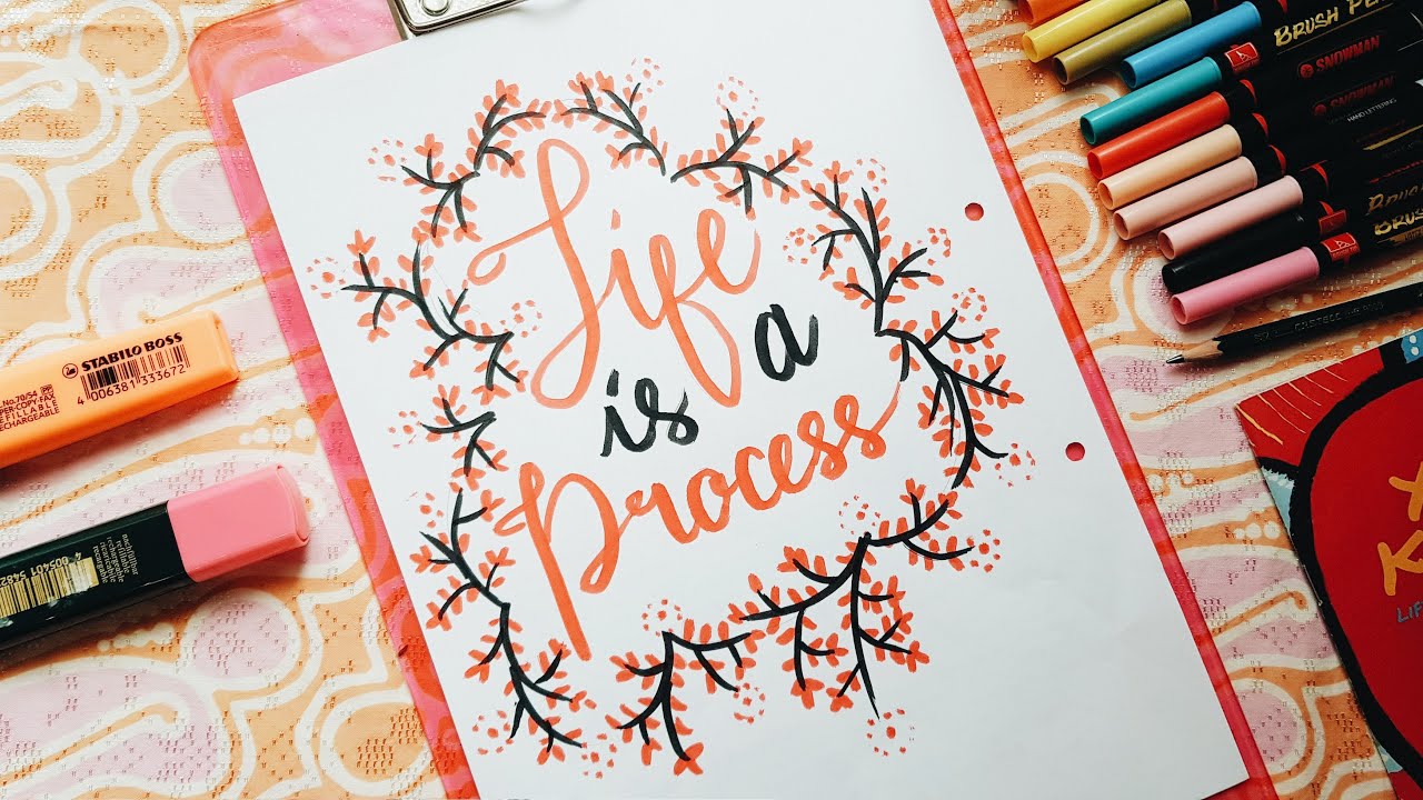 9 Inspirasi Hand Lettering Flourish Floral Embellishment Kata