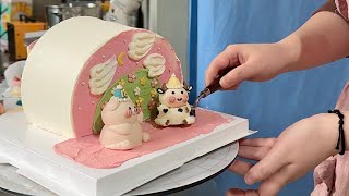 小娴娴做蛋糕日常，缓解焦虑 #蛋糕抹面 #做蛋糕