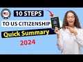 U.S. CITIZENSHIP 2023- 10 Steps to Naturalization: Quick Summary