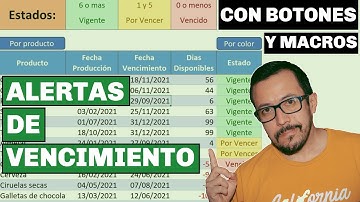 🚦 Como CALCULAR los días de VENCIMIENTO con ALERTAS y BOTONES en Excel 🔆