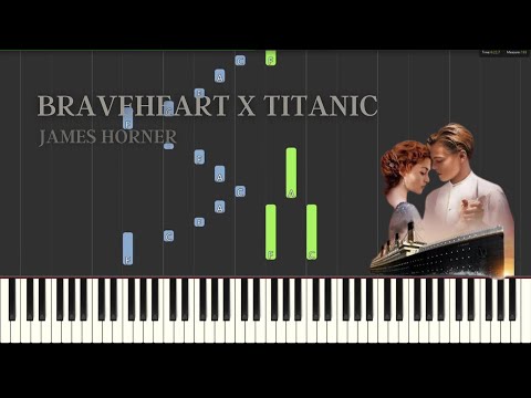Braveheart  X Titanic - James Horner | Synthesia Piano Tutorial