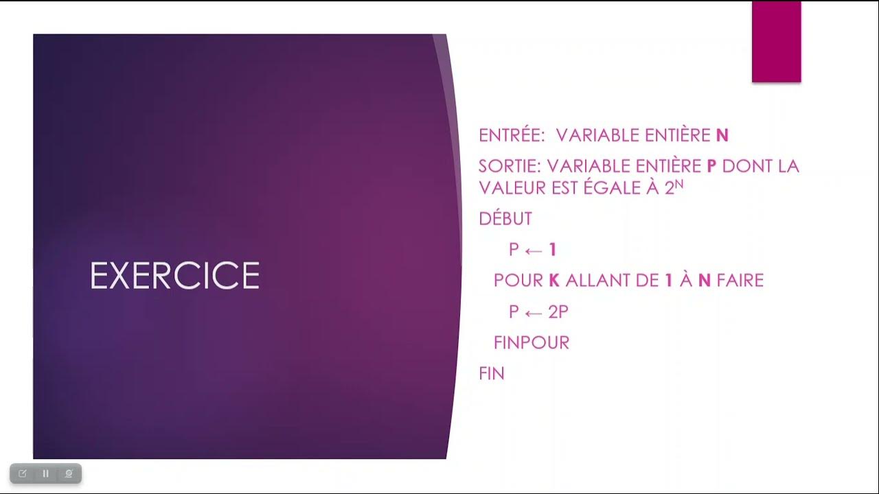 Exercice corrig invariant de boucle youtube