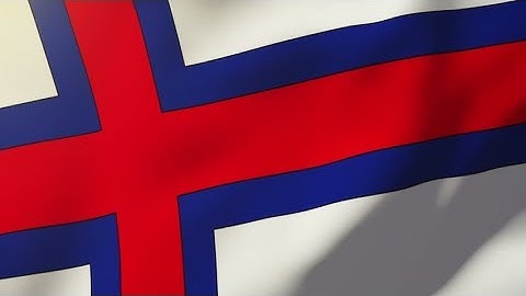 4K Faroe Islands flag waving in the wind. Looping sun rises style. Animation loop Stock video
