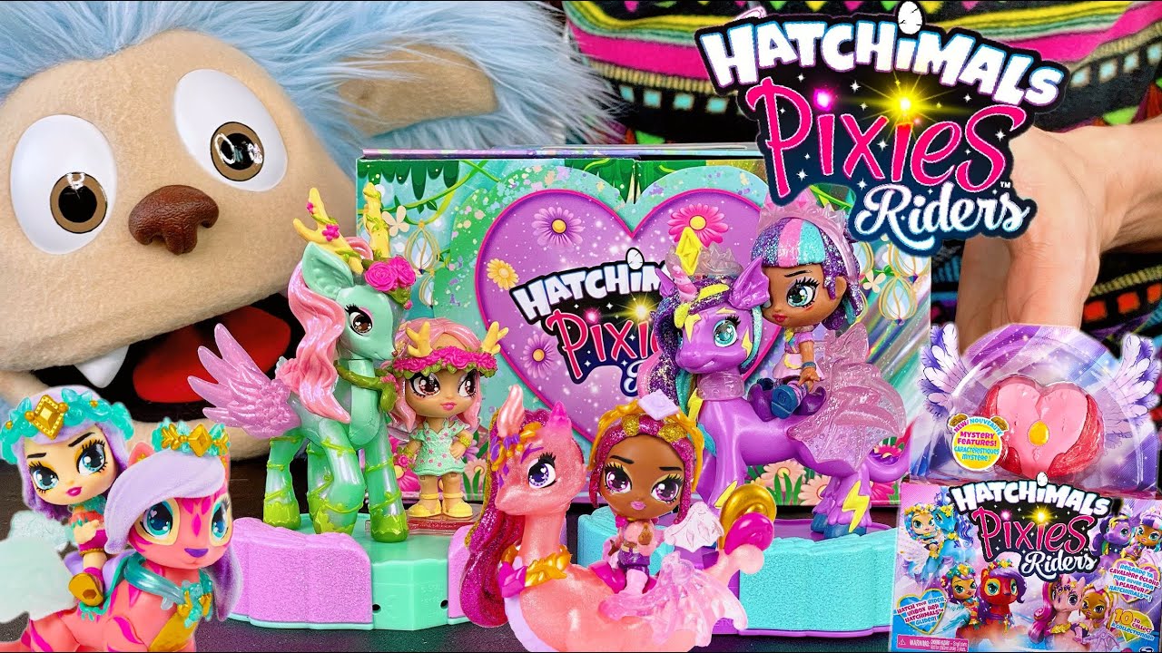 Hatchimals Pixies Riders – Dúo De Hada Y Deslizador Con Alas, Cabeza Y Piernas Articuladas, Función Misteriosa Y Código Para La App, Colección De 10 Modelos