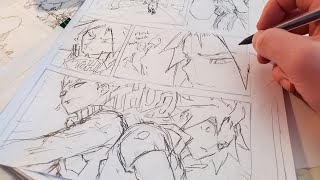 Sketching Full Manga Page | Anime Manga Drawing