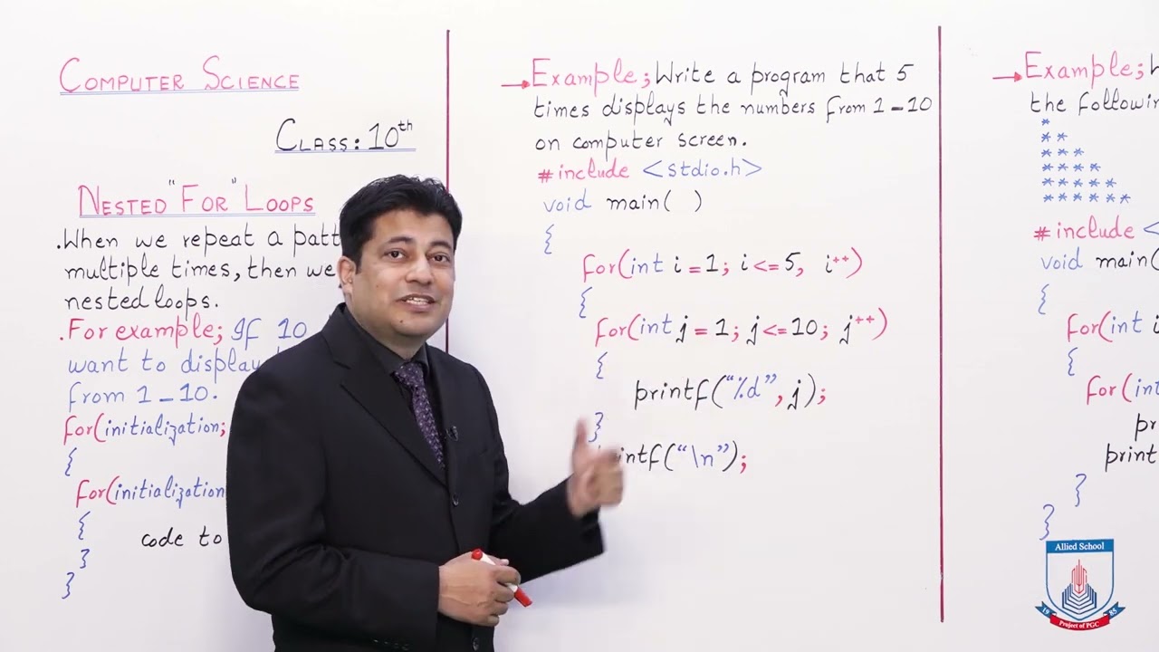 Class 10 - Computer Studies - Chapter 4 - Lecture 5 - Nested FOR Loop ...