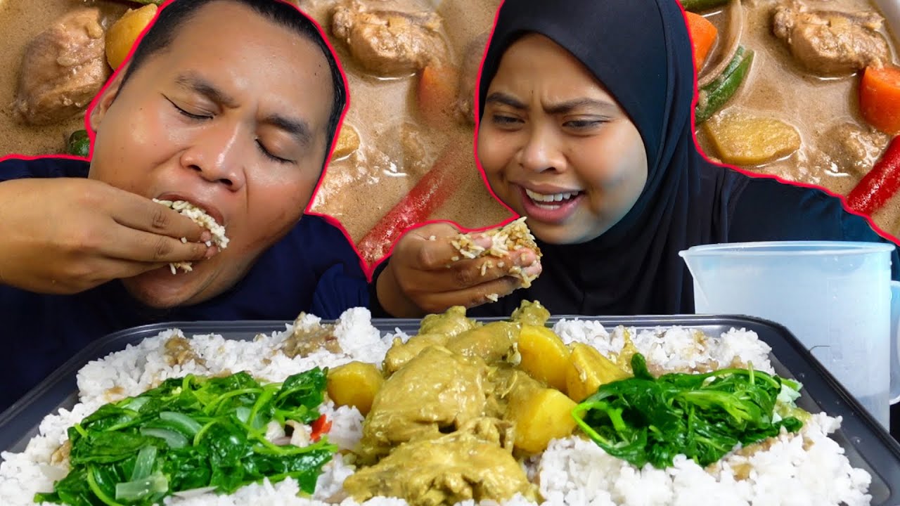 HAHAHA❗❗ DIMINTA AYAM MASAK KURMA CAMPUR SAYUR❗❗ TEKA TEKI LAGI (mukbang malaysia)