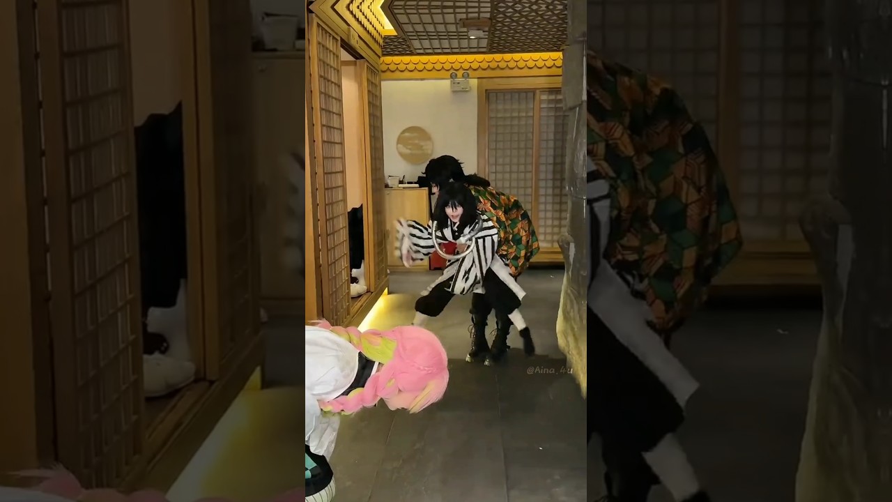 Don't Touch Her!!! 😝#demonslayer #ytshorts #cosplay #obamitsu #tanjiro #giyu #edit