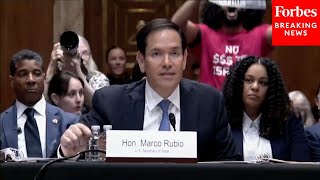 JUST IN: Sec. Marco Rubio Interrupted By Protester During Remarks At Senate Appropriations Hearing