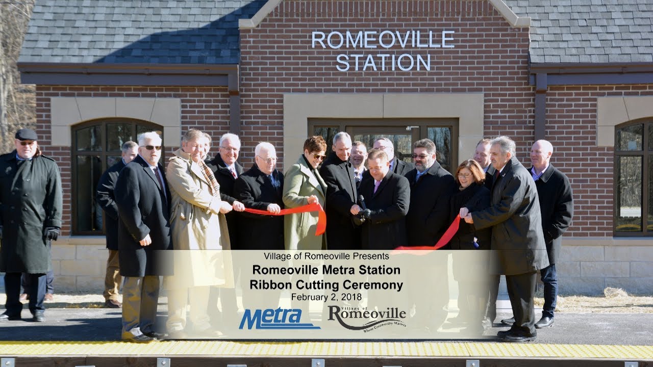 Village of Romeoville Ribbon Cutting 2018 - Metra Station - YouTube