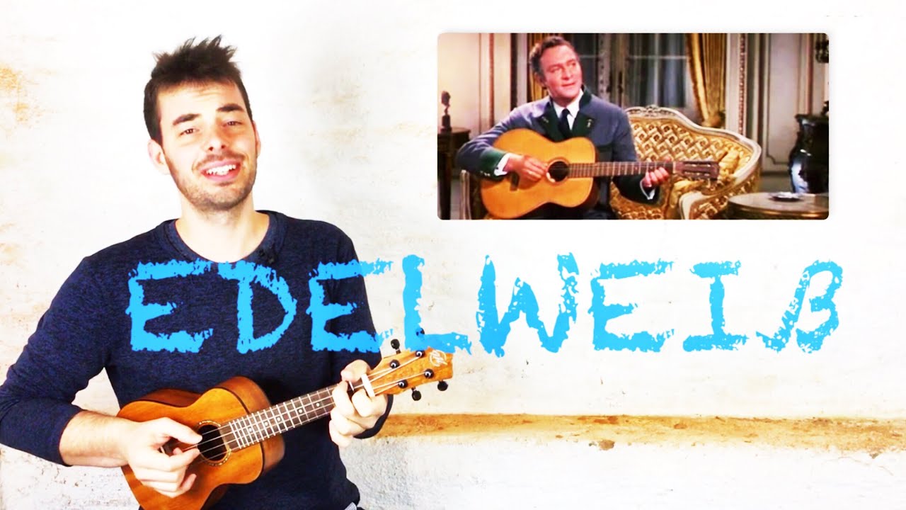 EDELWEISS Ukulele Tutorial with fingerpicking extended (C & Ab