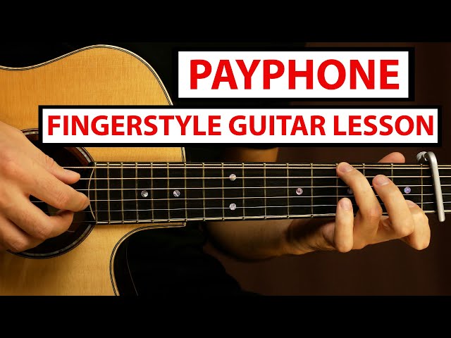 Maroon 5 - Payphone | Fingerstyle Guitar Lesson (Tutorial) How to Play Fingerstyle class=