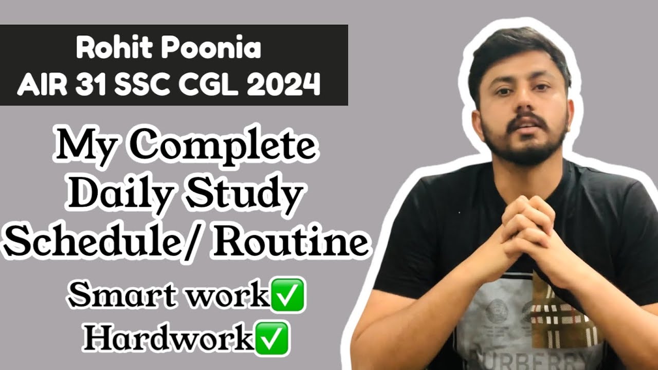 My Complete Daily Study Schedule/ Routine for SSC CGL !! - YouTube