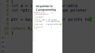 Learn C in 60 seconds | int pointer in c #11 #shorts #cprogramming #linuxcommandlinetutorial