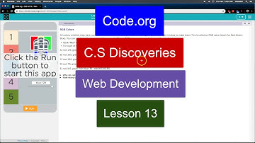 RGB Colors and Classes - Lesson 13 Part 2 - Web Development Code.org CS Discoveries