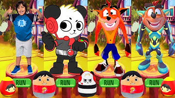 Tag with Ryan vs Crash Bandicoot: On the Run Combo Panda vs All Crash Skins All Characters Unlocked