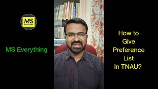 Tnau 2021  How To Give Course U0026 College Preference List In Agri Counseling  Bscagri 