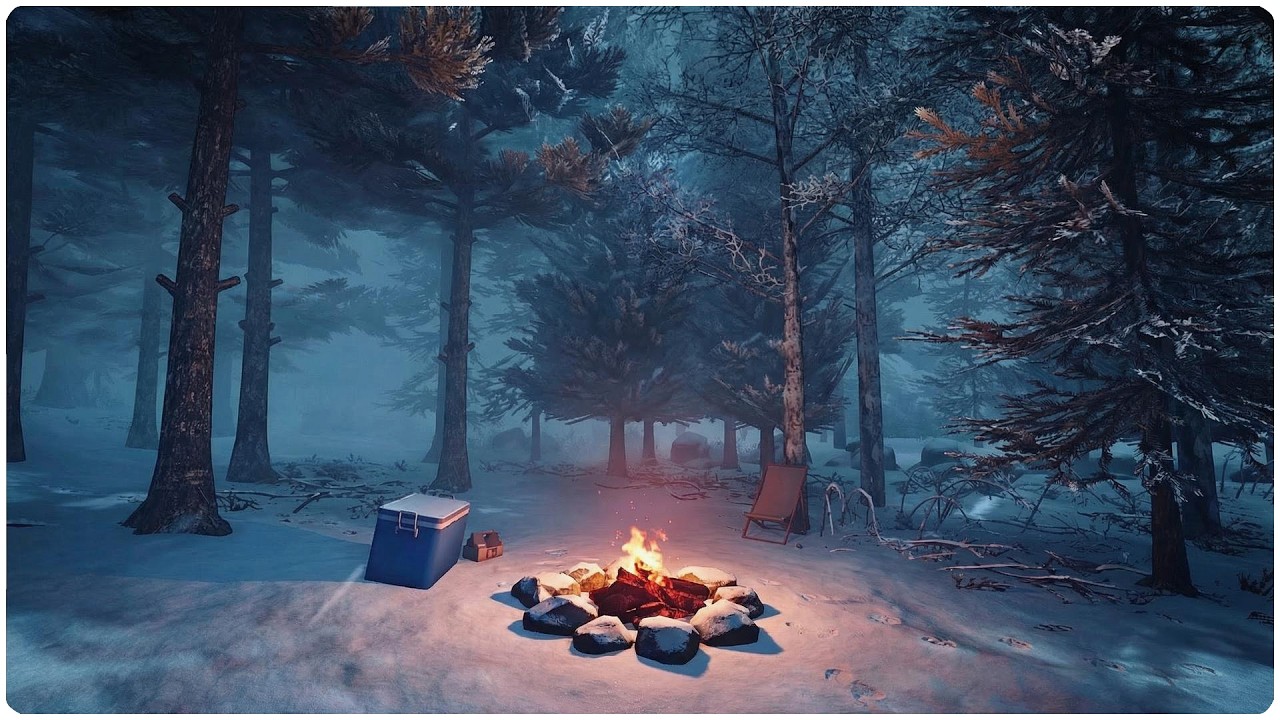 Sleep by a Cozy Firecamp during an Intense Winter Storm | 10 Hours of Fierce Blizzard Storm