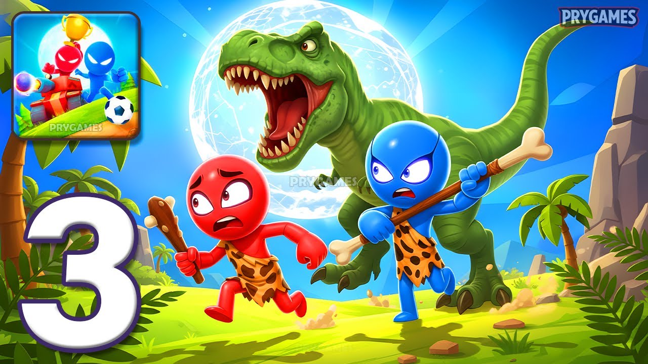 Stickman Party - Gameplay Walkthrough Part 3 - 1 2 3 4 Players Tournament Mode Random MiniGames