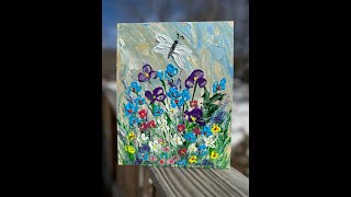 Field of Flowers Palette Knife Acrylic Painting Lesson