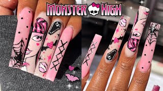 MONSTER HIGH HALLOWEEN NAILS! SAVILAND BEGINNER ACRYLIC KIT | NAIL ART TUTORIAL