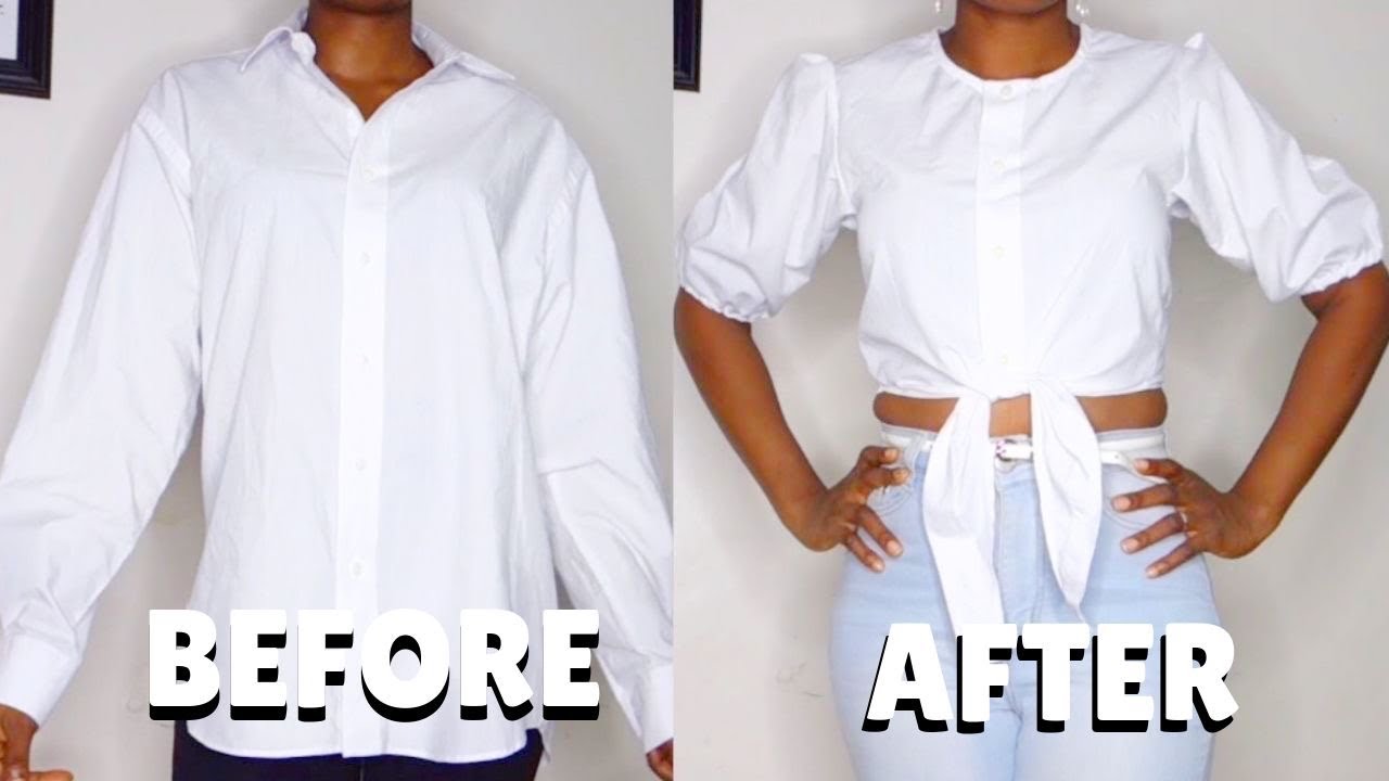 DIY CROP TOP|| MENS SHIRT REFASHION - YouTube