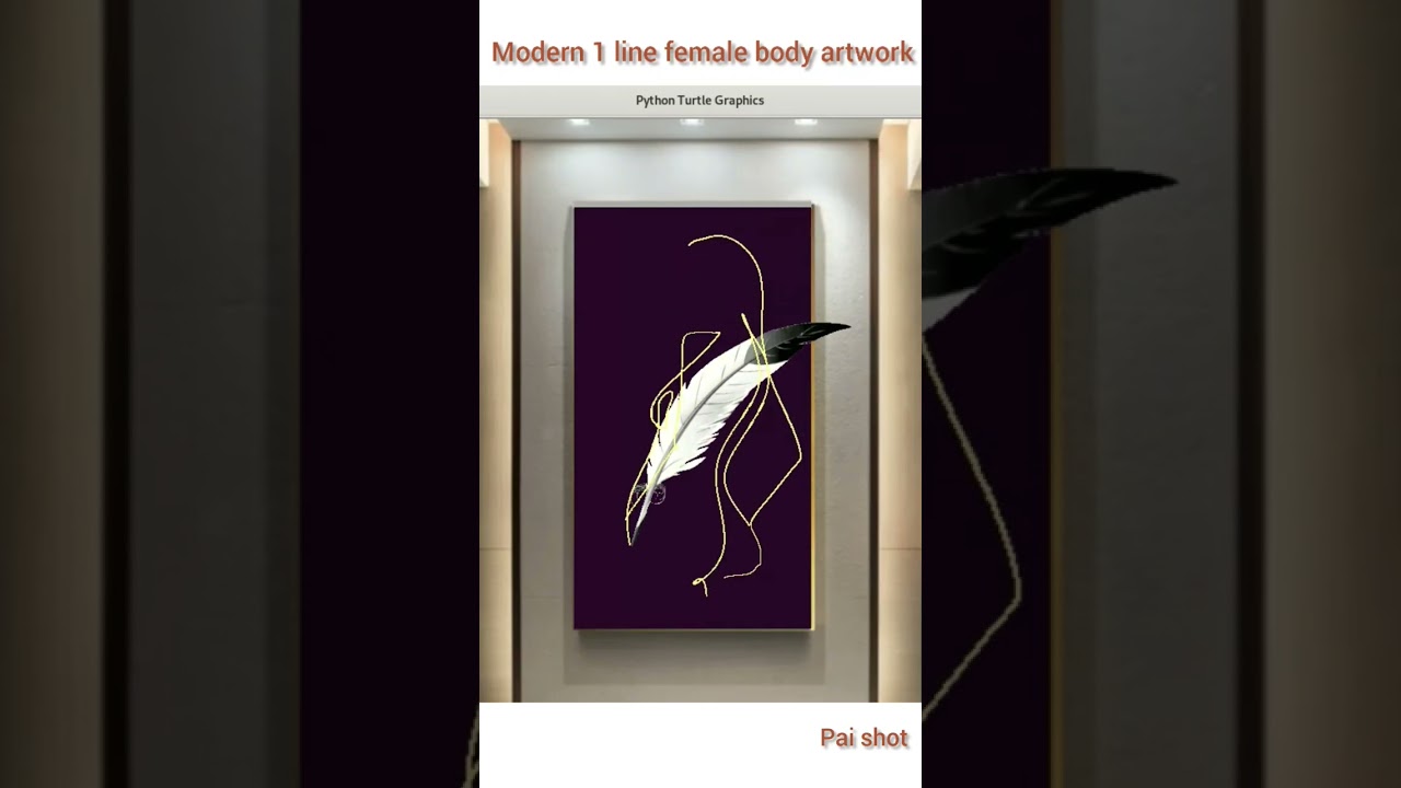 Modern 1 line female body artwork using turtle 