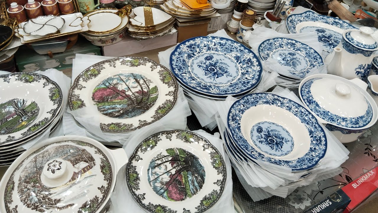 Latest design imported luxury wedding crockery! kitchen crockery bridal crockery dinner set tea set 